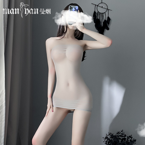 Manyan sexy lingerie sexy striped see-through bra and hip tight mesh jumpsuit sexy stockings 7966
