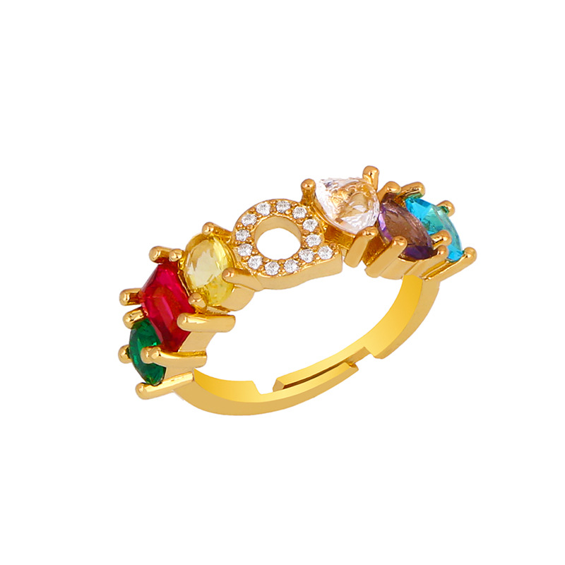 12g Weight 18K Gold Plated Plating Material Artificial Gemstones Inlay Material Birthday Occasion Copper Material Letter Pattern Women'S Gender Plating Design Fashion Style Fashion Letter Copper 18k Gold Plated Artificial Gemstones In Bulk 18