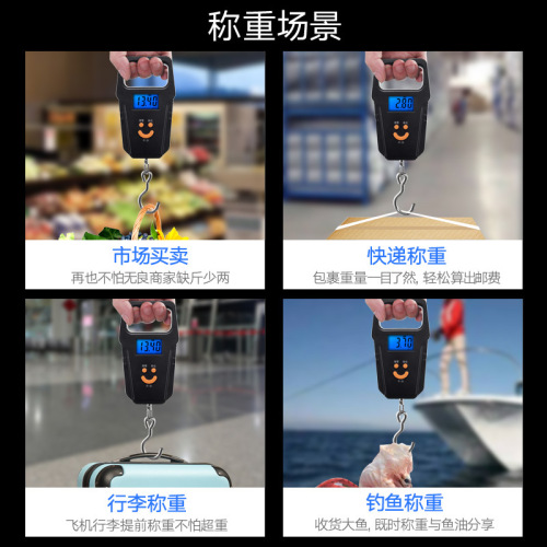 New mini electronic scale express scale spring weighing 50kg convenient portable rechargeable electronic scale hook scale