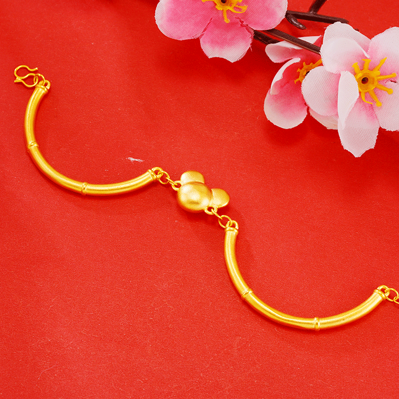 Imitación de lujo 24K pulsera de oro mi y Qi estilo Coreano en línea de celebridad en vivo de la joyería de dibujos animados lindo arena pulsera de oro para las mujeres