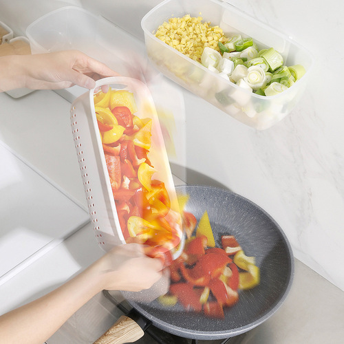 Multifunctional drain basket plastic square double-layer kitchen fruit and vegetable basket with contrasting color and thickening can be hung for storage