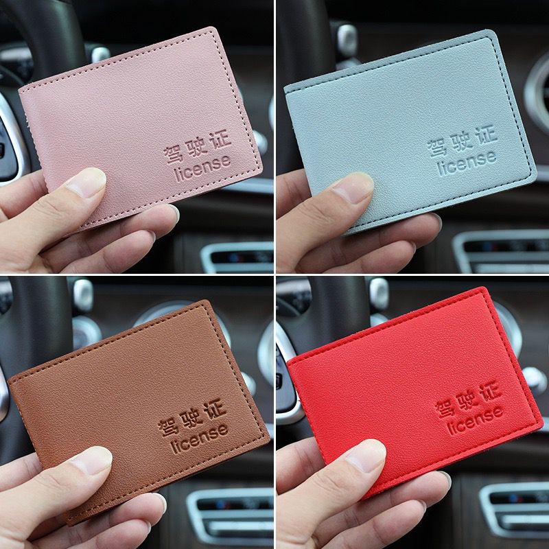 Licencia de Conducir estuche de cuero personalidad femenina coche creativo Licencia de Conducir pieza clip de dibujos animados cubierta protectora Certificado de vehículo de motor