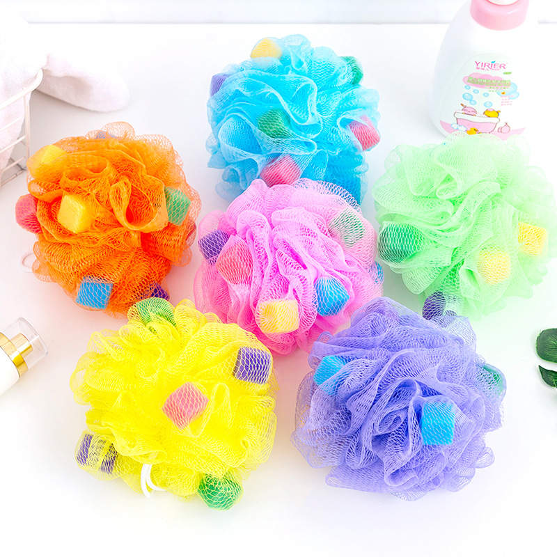 Bola de baño grande con esponja de baño Bola de baño Toalla de baño Baño de flores Bola de baño grande al por mayor
