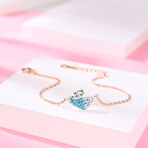 抖音同款18k玫瑰金钛钢天鹅手链女 锁骨链网红手饰品厂家批发