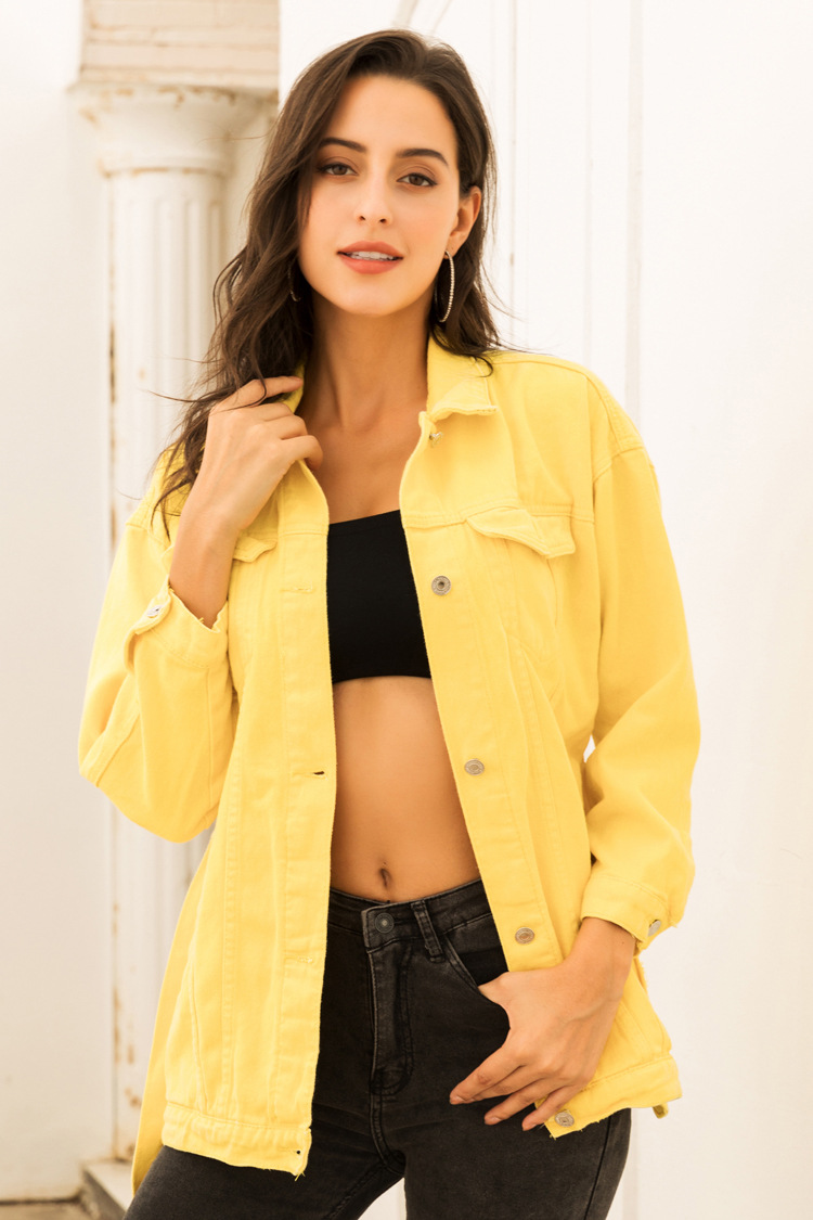 yellow casual loose sunscreen cowgirl jacket  NSSY9492