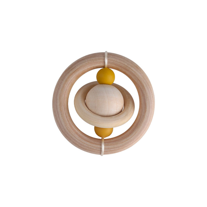 Bebé de madera mano ejercicio agarre juguete teether creativo planeta juguete bebé teether palo de juguete teether