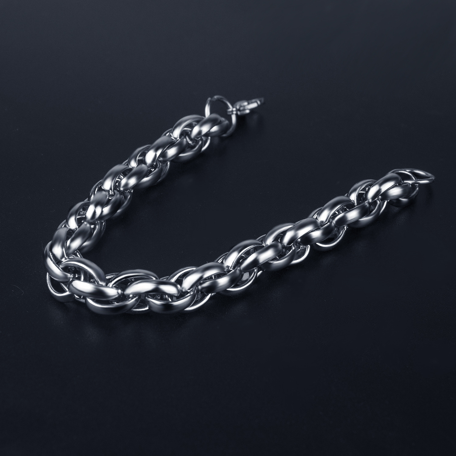 Wrapped Ring Necklace Fashion Trend with Titanium Decoration Stainless Steel Fried Dough Twists Bracelet_voghion.com