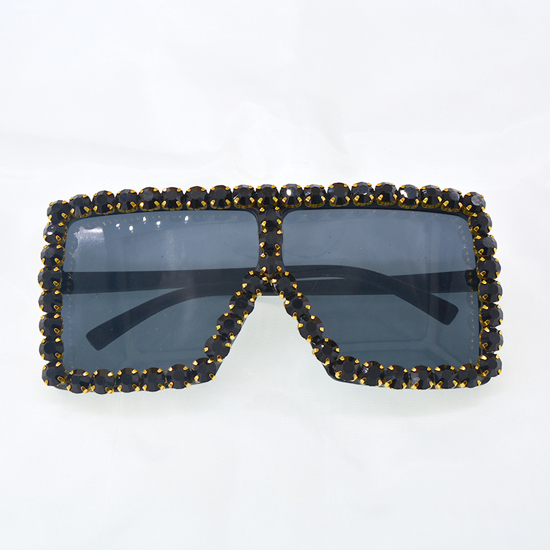 Sunglasses Korean Fashion Tide Diamond Square Sunglasses Anti-ultraviolet Sunglasses Wholesale Nihaojewelry display picture 3