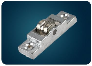 欧莱五金白色铝合金平移门滑轮 轮有槽固定窗配件