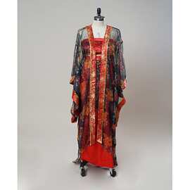 复古唯美红色金丝网纱蕾丝汉服古装戏服演出服唐装裙子舞台装