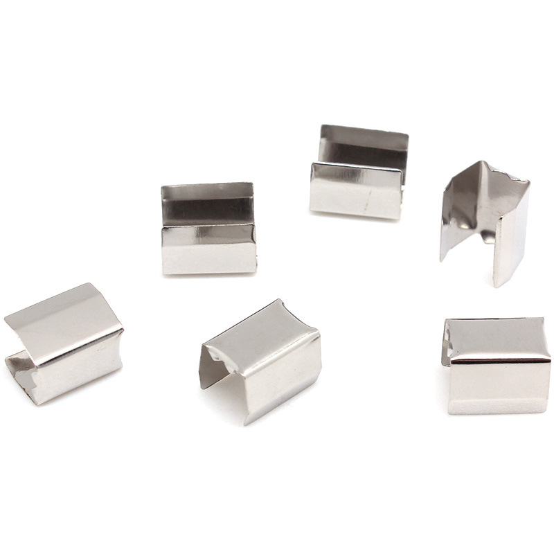 尾夹厂  现货供应白镍铁质长方形齿扣  织带礼品袋箱包绳夹扣