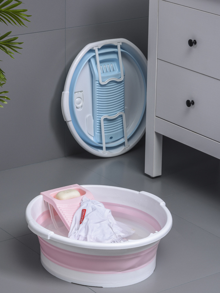 Foldable Washtub Large household student dormitory Plastic Bowl portable compress travel fold Washbasin