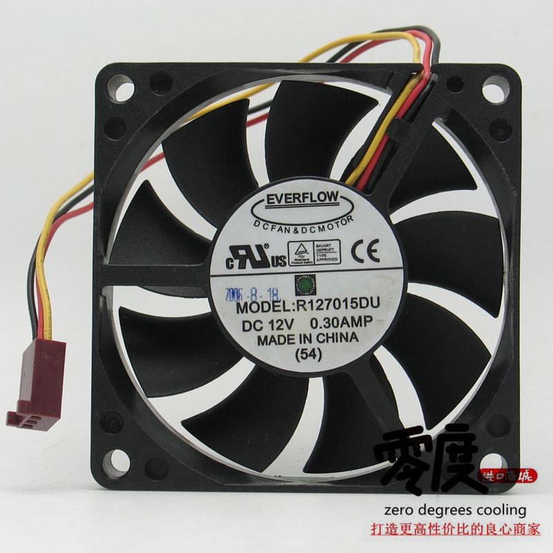全新EVERFLOW 7015 12V 0.30A R127015DU CPU 工控机箱散