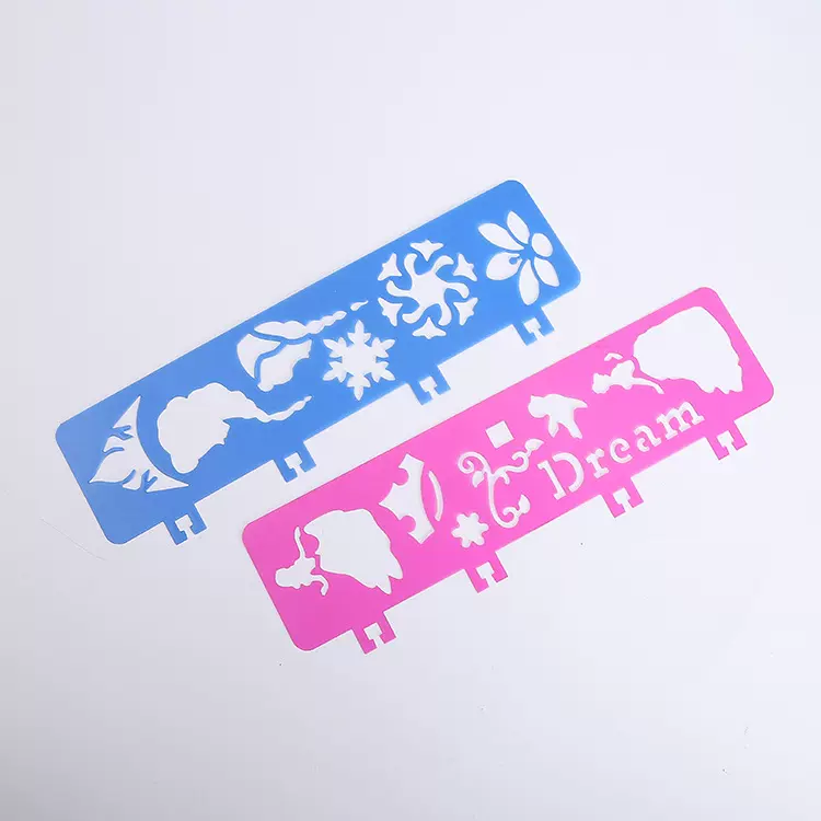 厂家直供PP绘图绘画喷绘镂空喷雾描画塑料模板创意填色彩绘