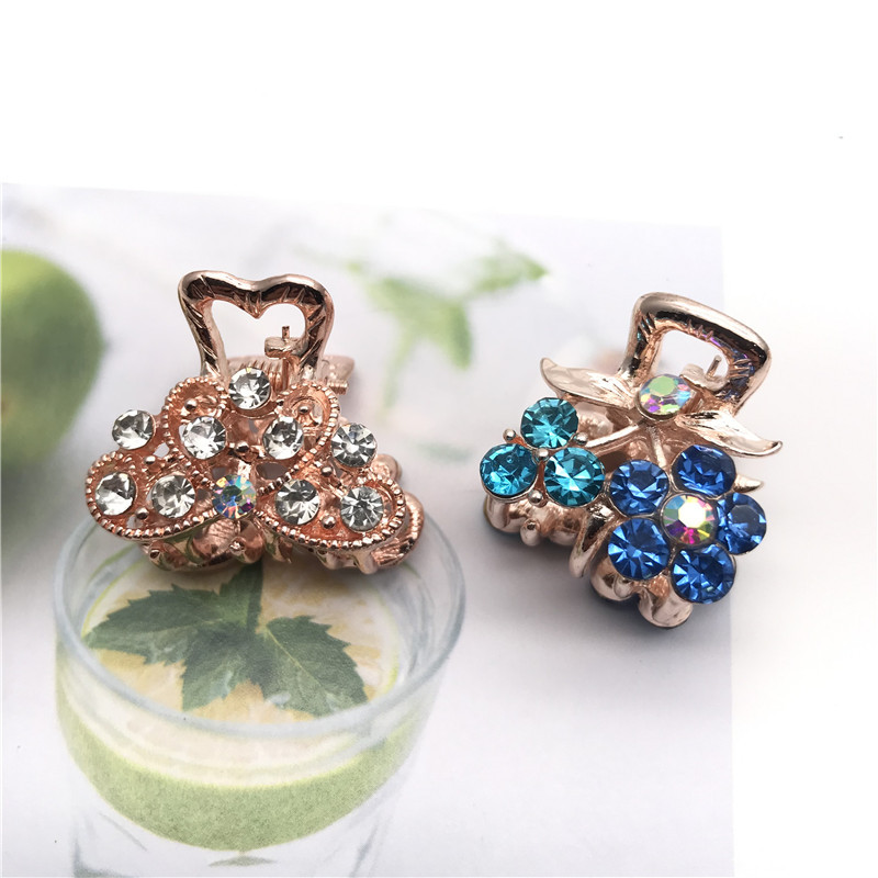 Diamante de oro plateado cuatro clip de horquilla clip de dos yuanes tienda accesorios para el cabello accesorios para la cabeza boutique suministro