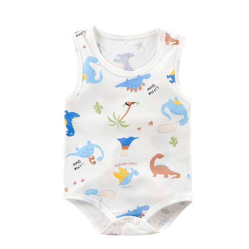 Newborn Infant Clothes Baby One-piece Clothes Bag Fart Clothes  Children's Sleeveless Cartoon One-piece Climbing Clothes