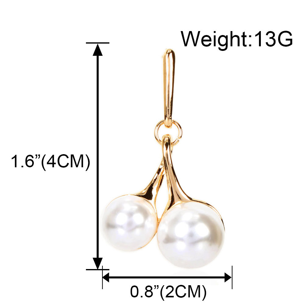 Explosion-like Pearl Cherry Earrings Korean Pearl Pendant display picture 1