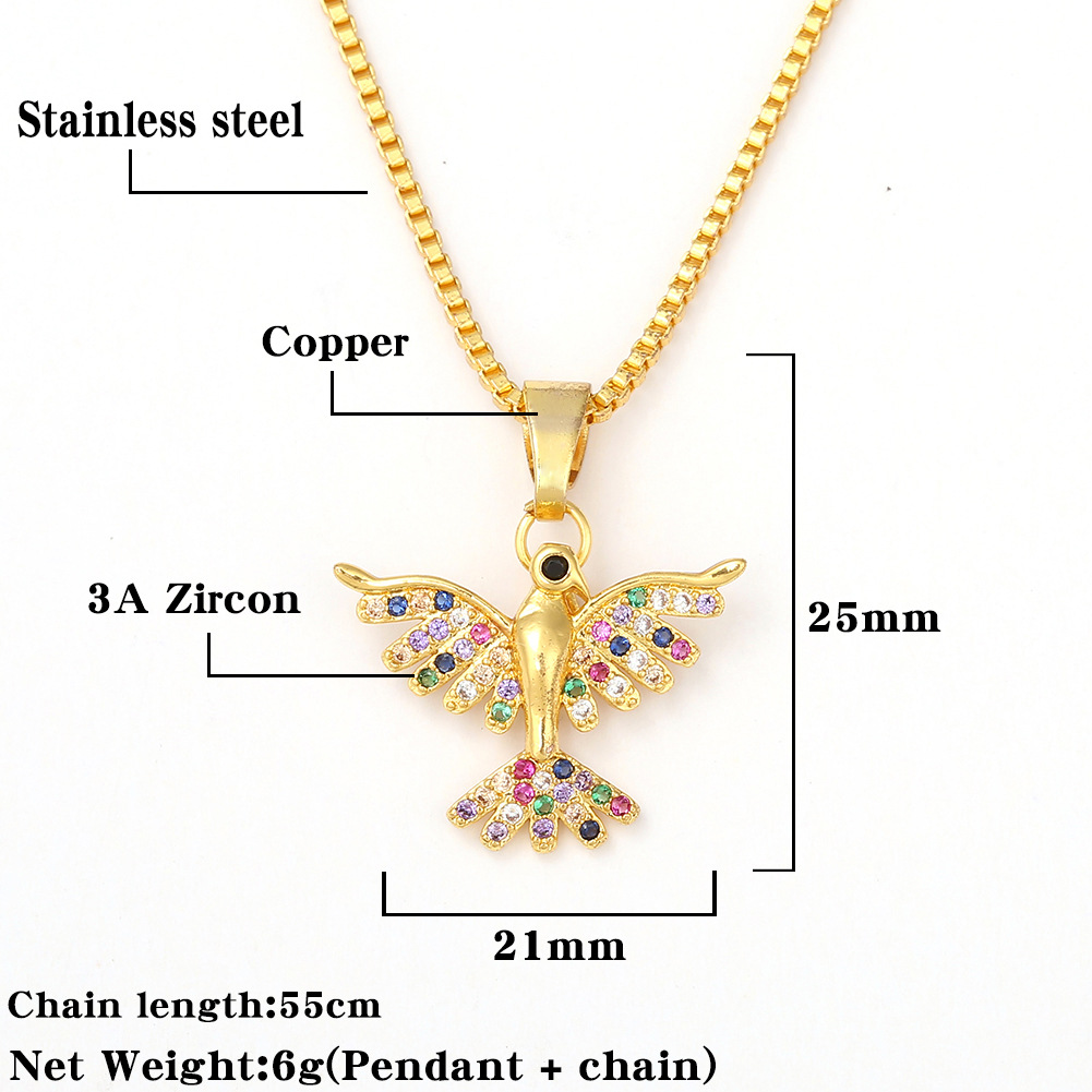 Collier Zircon Incrusté De Cuivre Aigle De Mode En Gros display picture 1