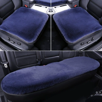 Sofa Cushion Solid Color Non-Slip Universal — Wool pad - navy-blue-three-piece-set