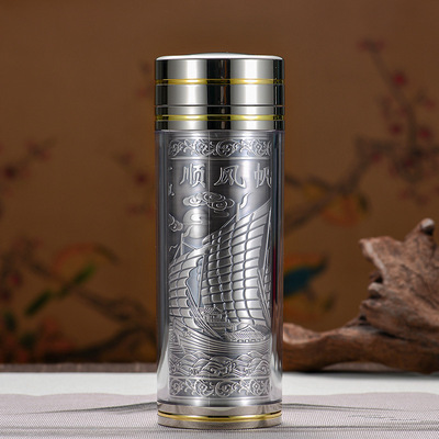 Silverware Silver Silver gifts Sterling Silver 999 Silver thermos cup Silver cup Embossed exquisite cup