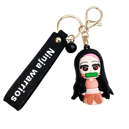 Demon Slayer Keychain Demon Slayer Car Keychain Cartoon Anime Doll School Bag Pendant Figure Peripheral Small Gift