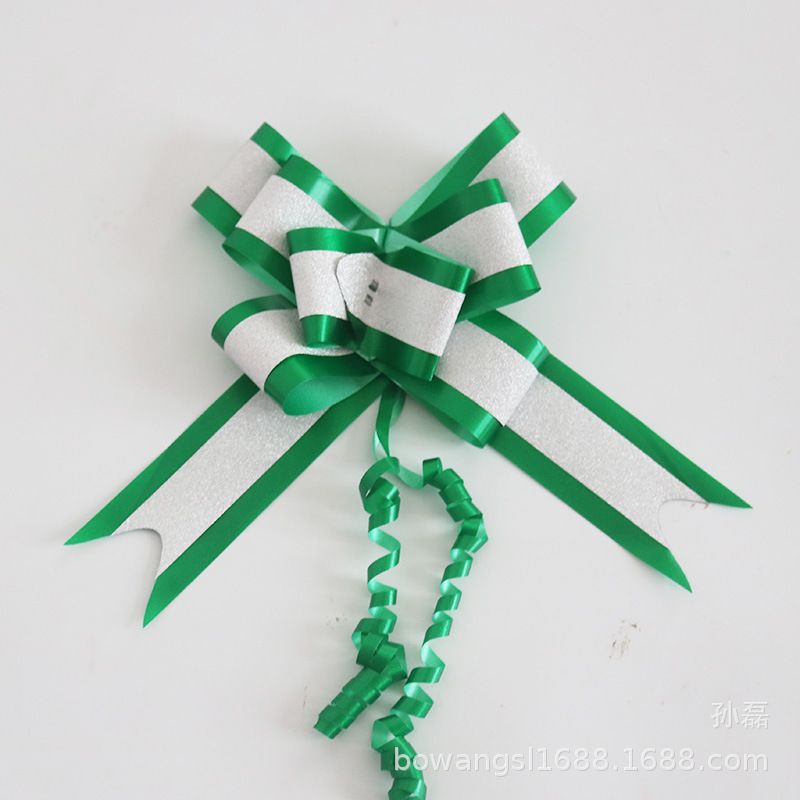 Nuevo gran doble capa brillo plata cebolla arco mano tire flor de la boda regalo del coche de la flor embalaje ramo tire de la flor 5cm