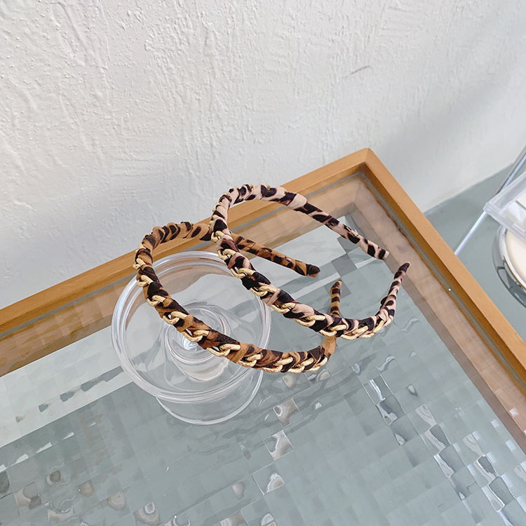 Leopard Print Retro Alloy Headband display picture 5