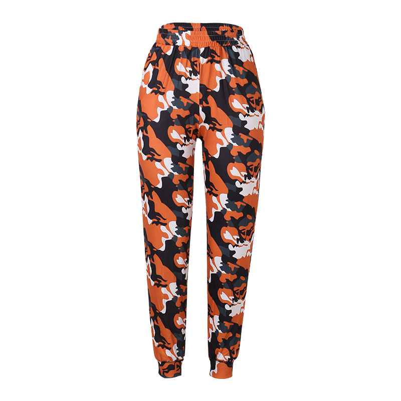 printed high-waisted rope pants NSZH28732