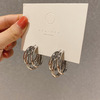 Silver needle, metal earrings, ring, silver 925 sample, European style, simple and elegant design, internet celebrity