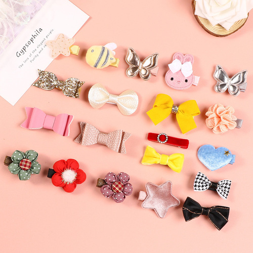 21208 Children's Hair Clip Set Flower Bow Side Clip Hair Accessory Sweet Cross-border Glitter Sequin Hair Clip