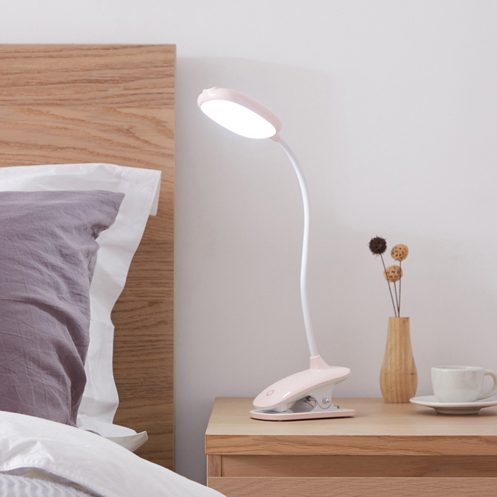 亚马逊USB充电儿童学习护眼笔筒台灯床头阅读夹子台灯