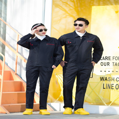 长袖纯棉工作服定做 全精做全包边工作服长袖纯棉 跨境货源