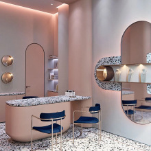 韩式创意高端珠宝字画私人展厅展览柜 大理石玻璃收银台陈列柜