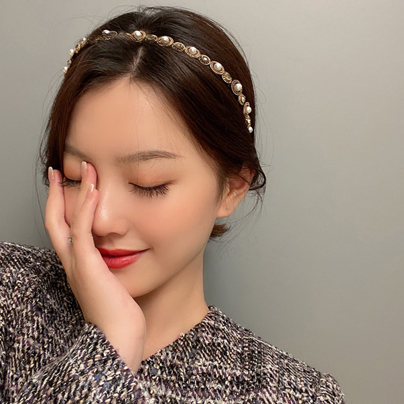 Korean fashion simple Baroque retro rhinestone headband trend hair accessories femalepicture2