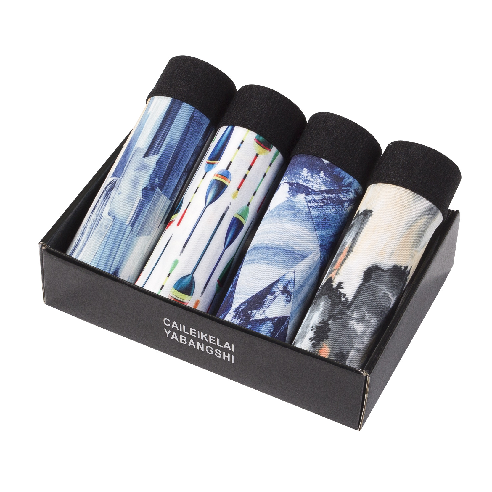 Ropa interior para hombres, bóxer para hombres, pantalones cortos de seda de hielo, cabeza, ropa interior para hombres, pantalones planos, pantalones, cintura media estampados, ropa interior en caja, pantalones