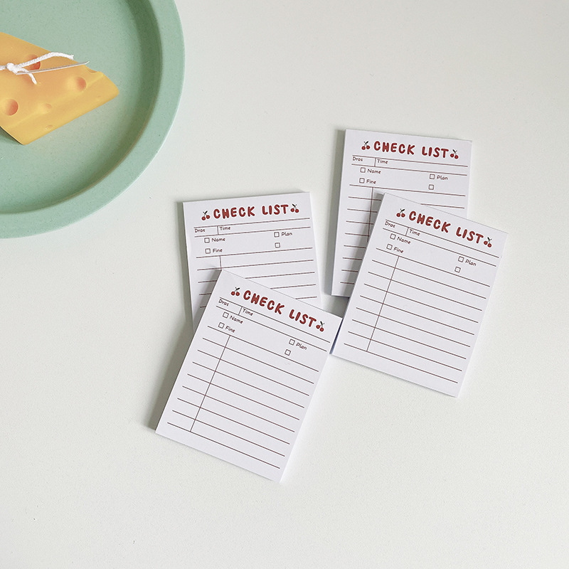 36g Weight Sticky Note Stationery Type 1 Piece Quantity Class, Graduation, Lectures Occasion Cherry Pattern Casual, Elegant, Sweet Style 1 Piece Cherry Class Graduation Lectures Paper Casual Elegant Sweet Sticky Note 7