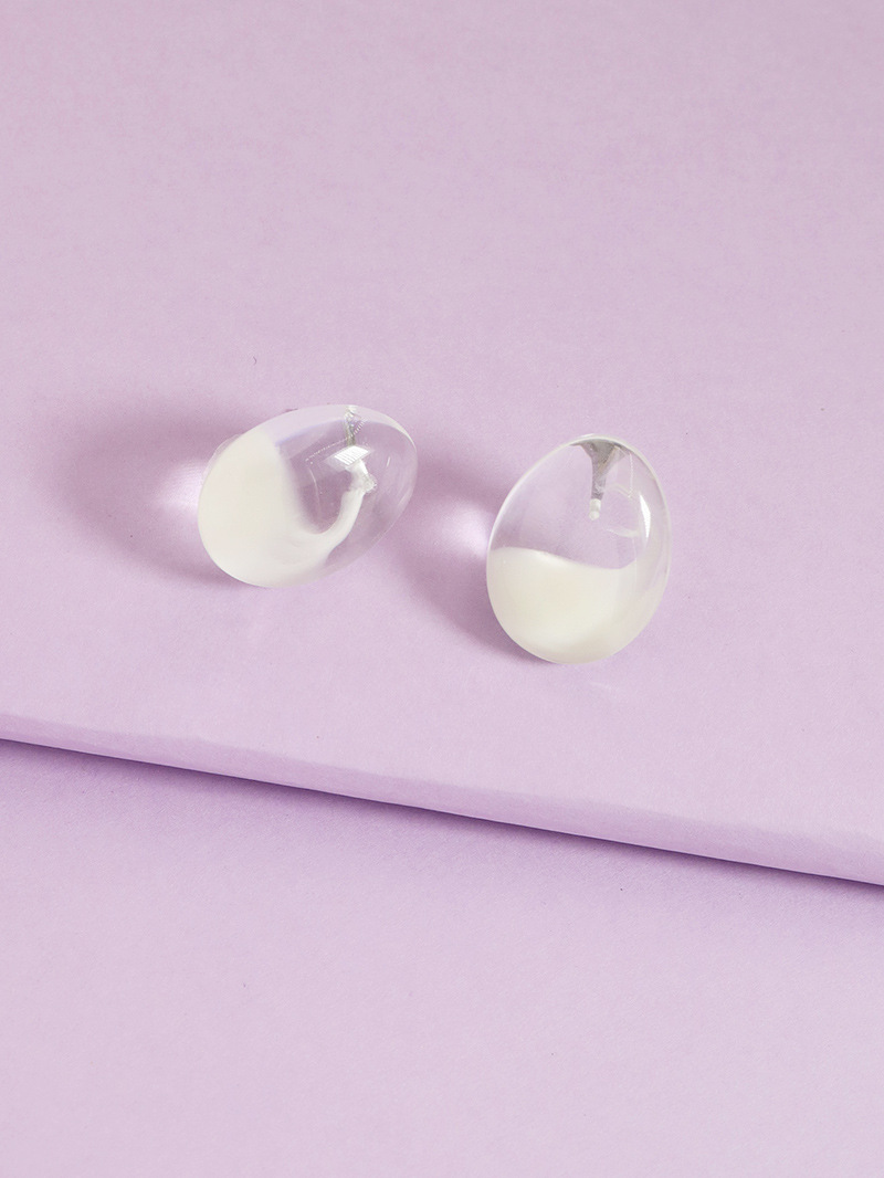 New Water Drop Transparent Plastic Block Hot-selling Simple Earrings display picture 4