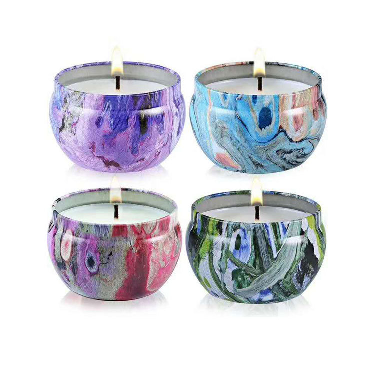 马口铁蜡烛罐 圆形大肚罐蜡烛香熏罐 金属罐蜡烛铁盒包装源头厂家