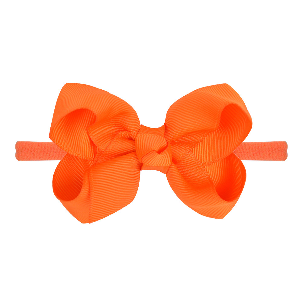 Children's Bow Headband Solid Color Curled Flower Elastic Hairband Wholesale display picture 9