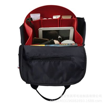 大容量毛氈旅行雙肩內膽包 女士立體化妝包毛氈多功能包中包