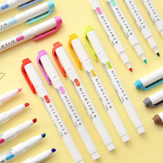 Zebra Zebra WKT7 double light color hand account highlighter marker marker for students with soft focus marker