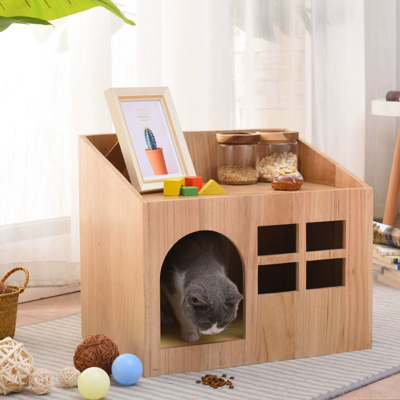 Оптовая Продажа с фабрики деревянное кошачье гнездо Four Seasons закрытое гнездо для домашних животных съемное и моющееся кошачий домик маленькая собака Тедди питомник