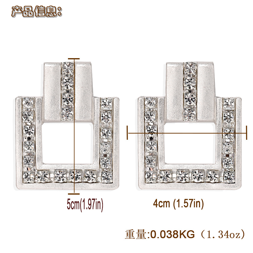 Geometric Diamond-encrusted Alloy Trendy Girl Exaggerated Fashion Earrings Wholesale Nihaojewelry display picture 1