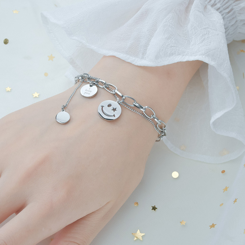 Bracelet En Acier Titane Smiley display picture 11