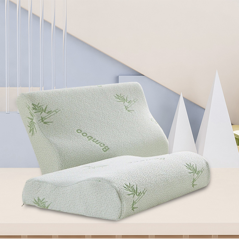 廠家生産定制記憶棉慢回彈頸枕枕芯 竹纖維波浪枕枕頭批發