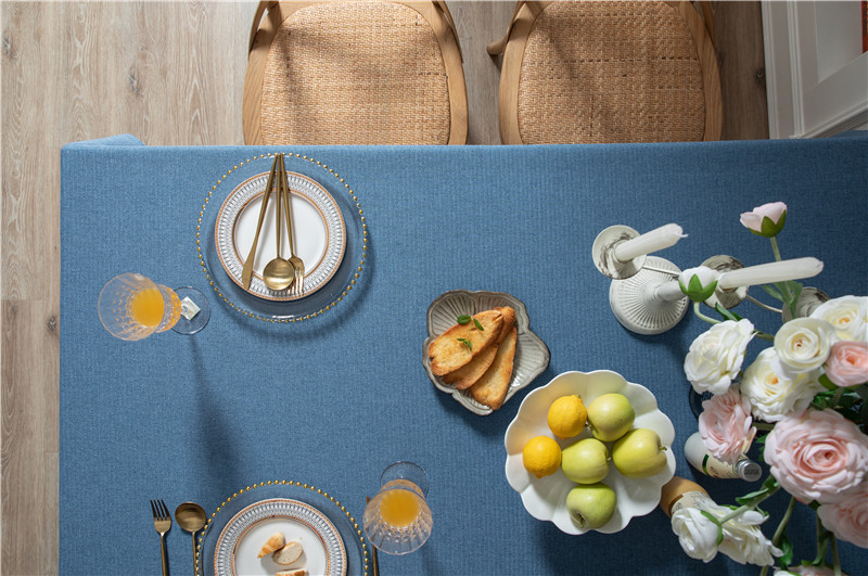 Thickened Polyester-cotton Cotton-linen Modern Simple Solid Color Rectangular Coffee Table Cloth, Dining_voghion.com