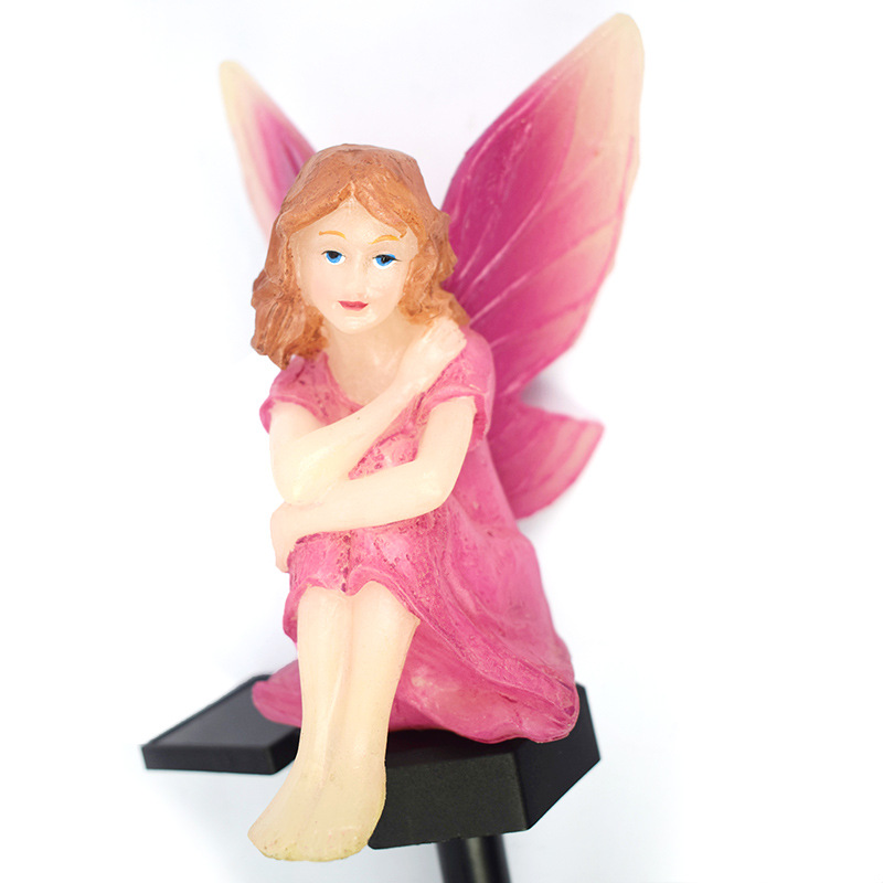 源头工厂 太阳能花仙子地插件灯搪胶塑料工艺品庭院草坪j景观灯