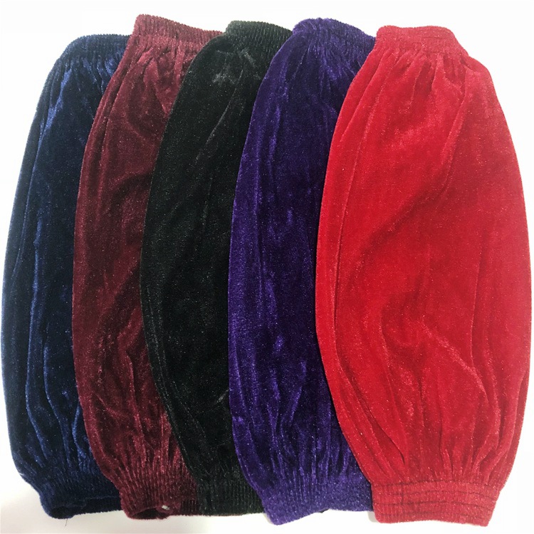 加厚四针纯色成人袖套金丝绒宽松紧劳保护袖秋冬家用防污套袖批发|ru