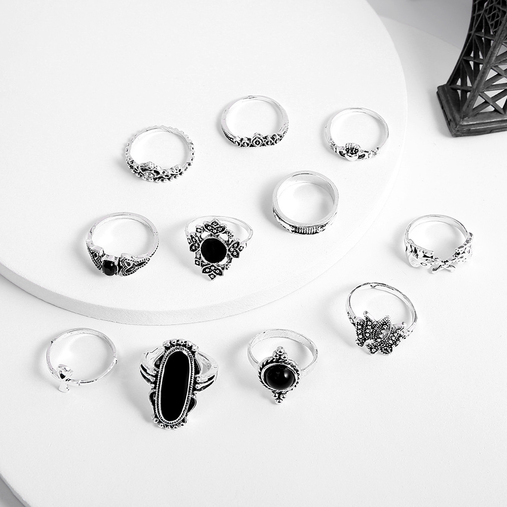 Women'S Gender Fashion Geometric Alloy Plating Artificial Gemstones Women'S Ring Sets