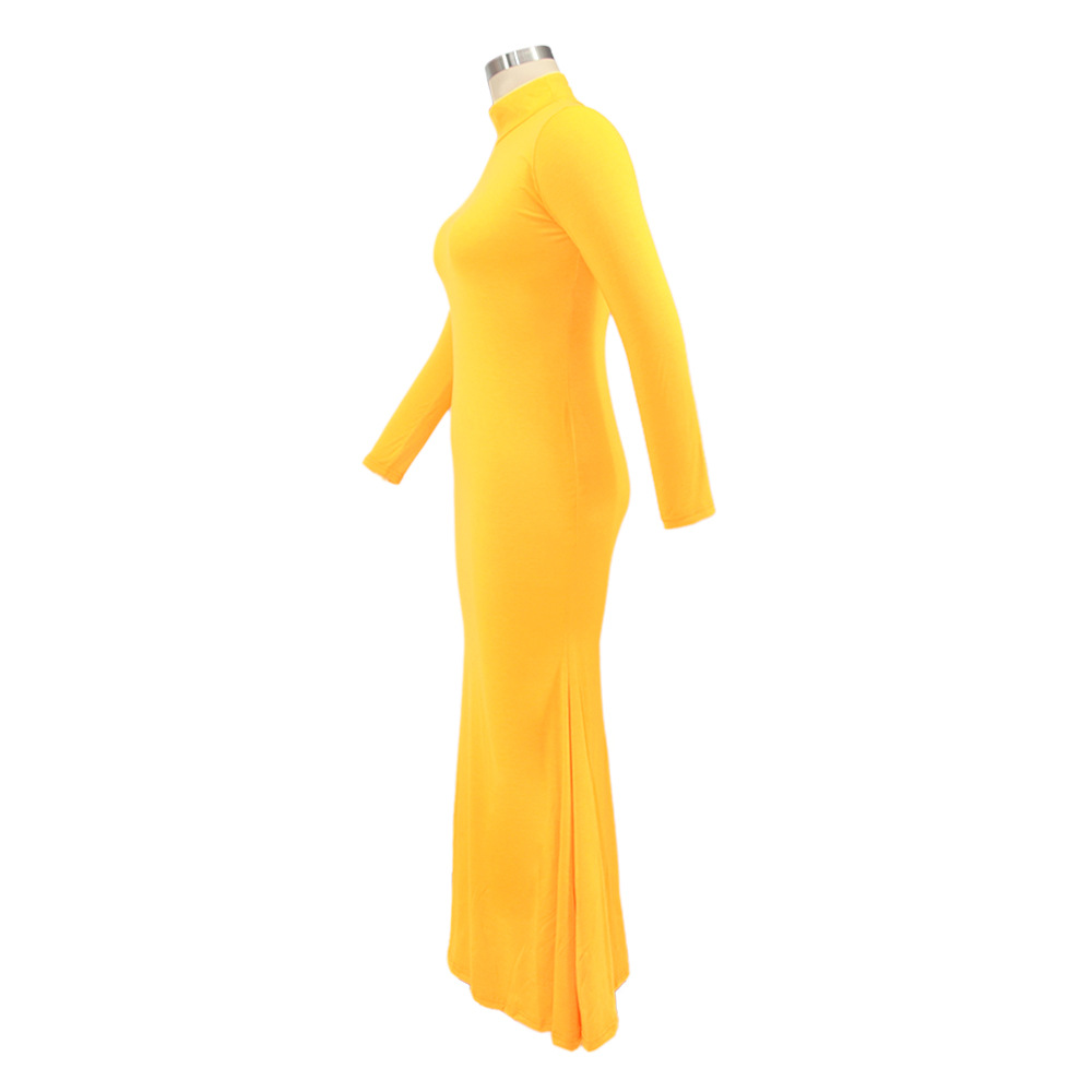 Plus Size Slim Solid Wholesale Maxi Dress